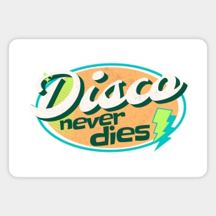 DISCO - Never Dies Retro (orange/lime/blue) Magnet